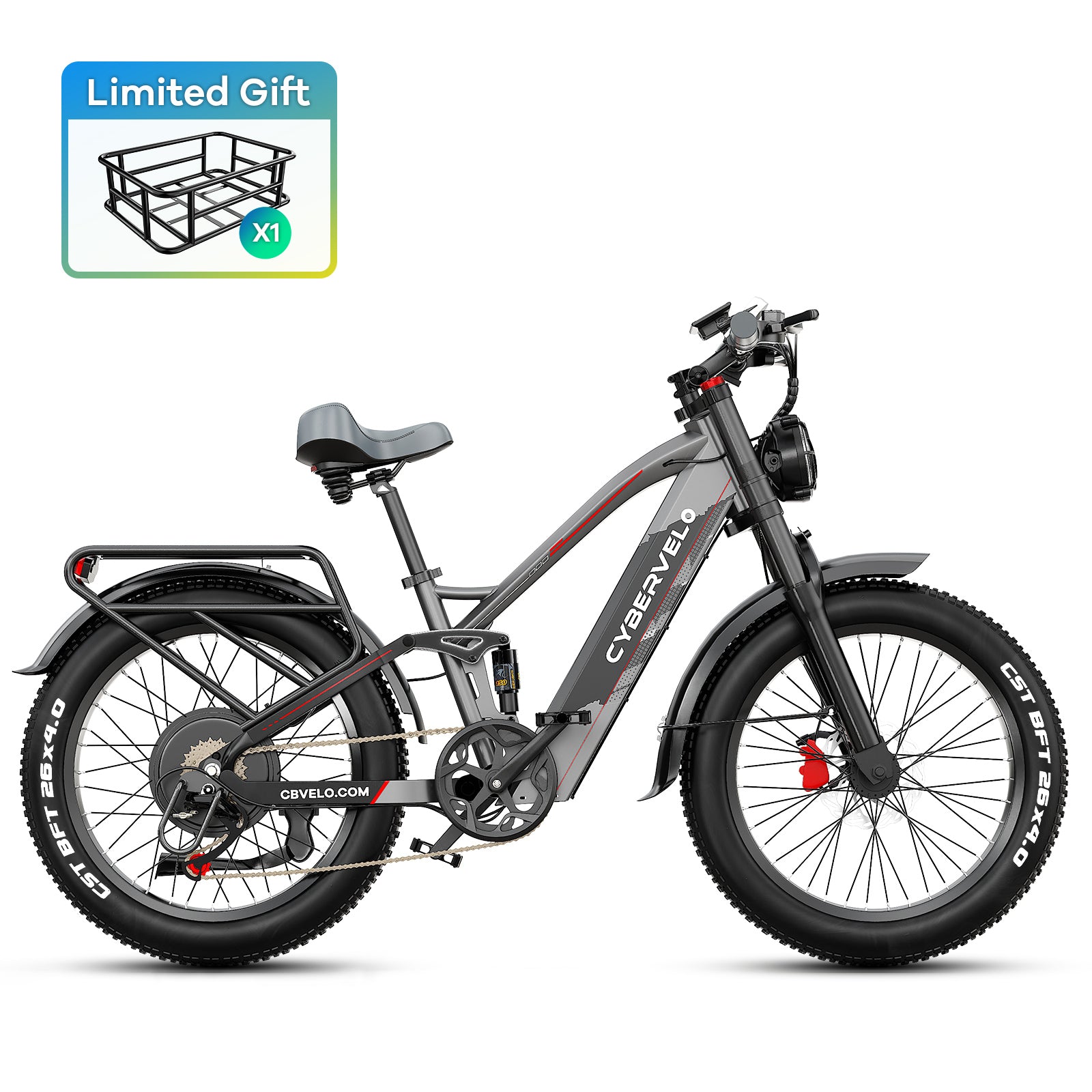 EK9 52V/60V – 120 Mile Range, 50MPH Fat Tire Ebike 1